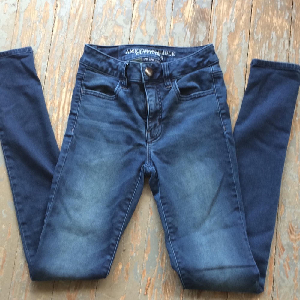 American Eagle Outfitters Sateen Blue Jegging 0